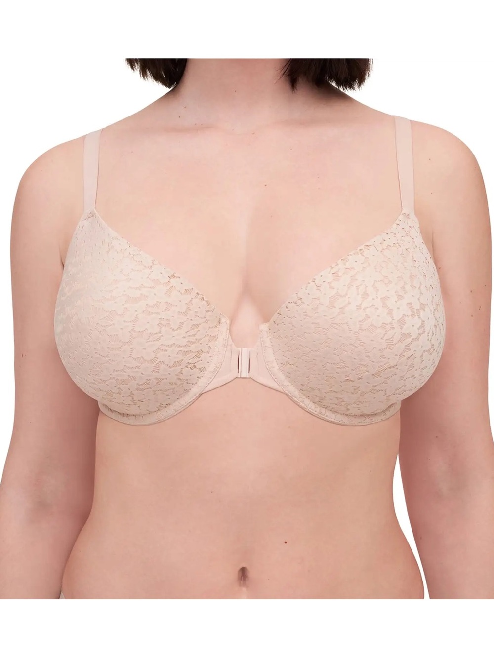Chantelle Norah Front Closure Molded Bra Rosé Lace 34D NWT